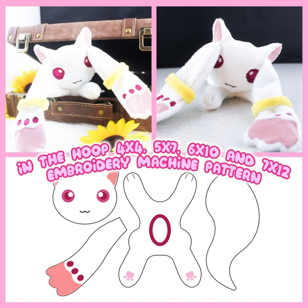 ITH Kyubey Plushie Embroidery Pattern - Dragons' Garden - Pattern 4x4