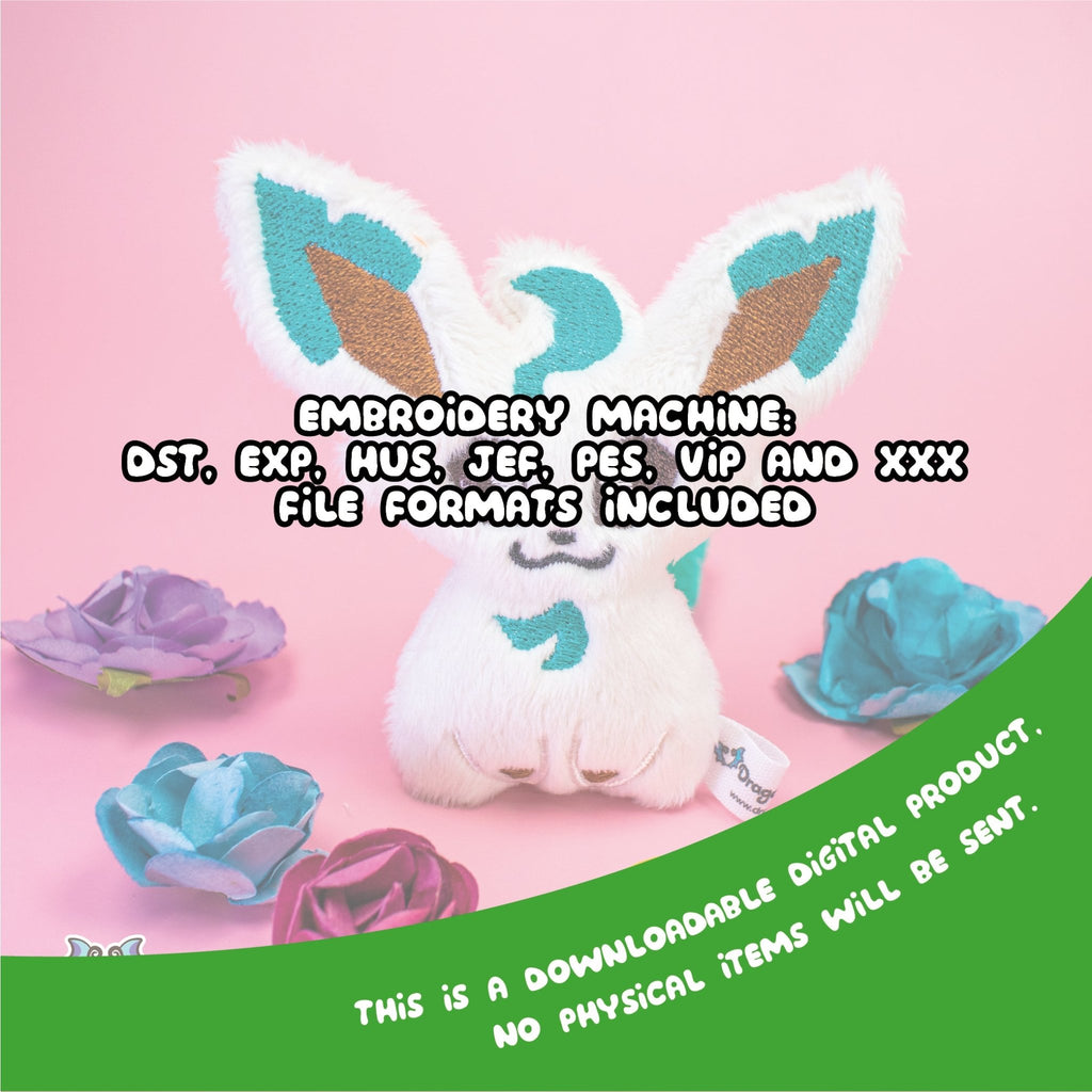 ITH Leafeon Blob Plushie Pattern - Dragons' Garden - Pattern 4x4