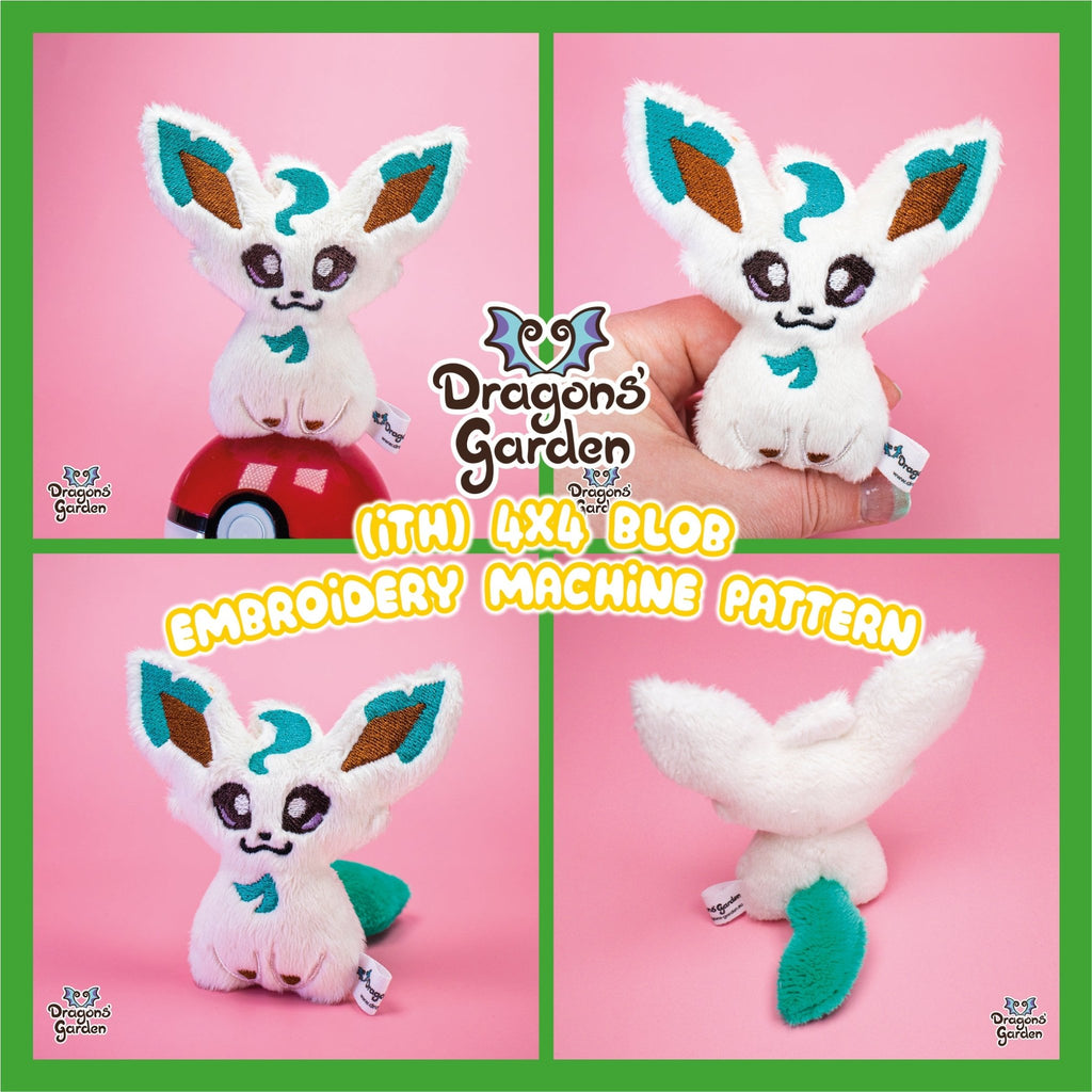 ITH Leafeon Blob Plushie Pattern - Dragons' Garden - Pattern 4x4