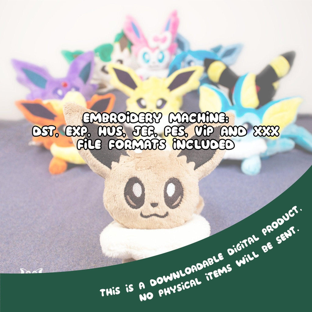 ITH Leafeon Plush Embroidery Pattern Eeveelutions - Dragons' Garden - Pattern 4x4