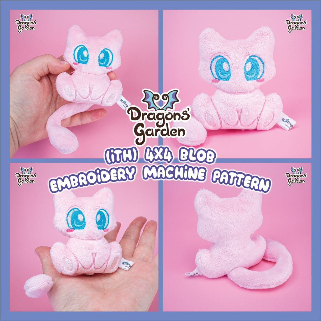 ITH Mew Blob Plushie Pattern - Dragons' Garden - Pattern 4x4