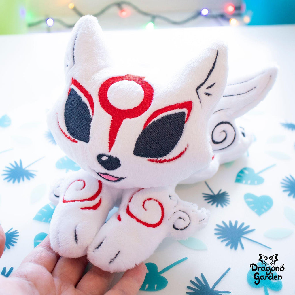 ITH Okami Amaterasu Plush Embroidery Pattern - Dragons' Garden - Pattern 4x4