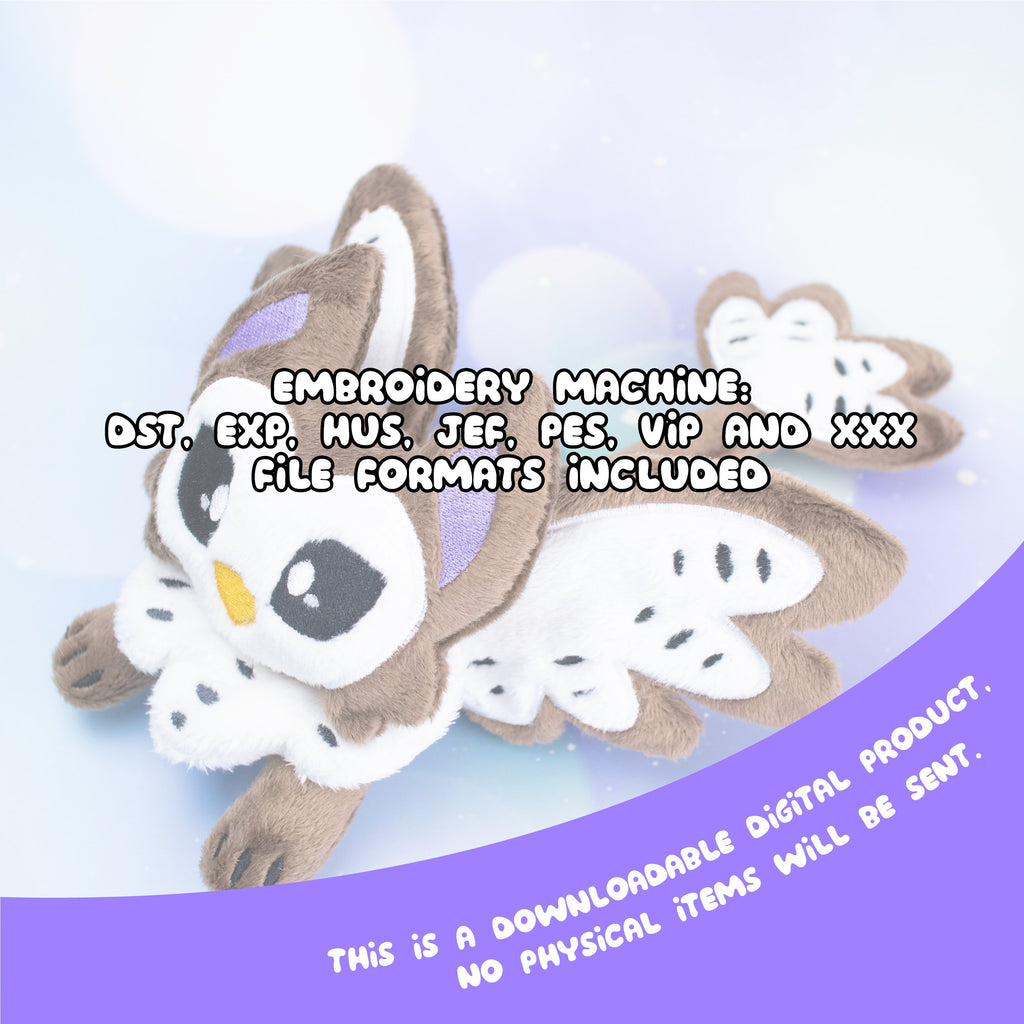 ITH Owl Griffin Plush Embroidery Pattern - Dragons' Garden - Pattern 4x4
