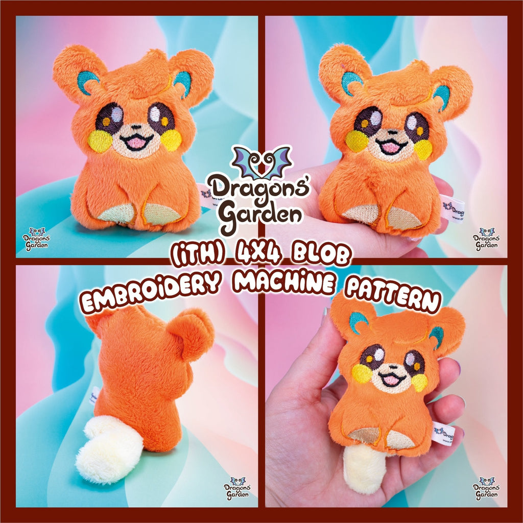 ITH Pawmi Blob Plushie Pattern - Dragons' Garden - Pattern 4x4