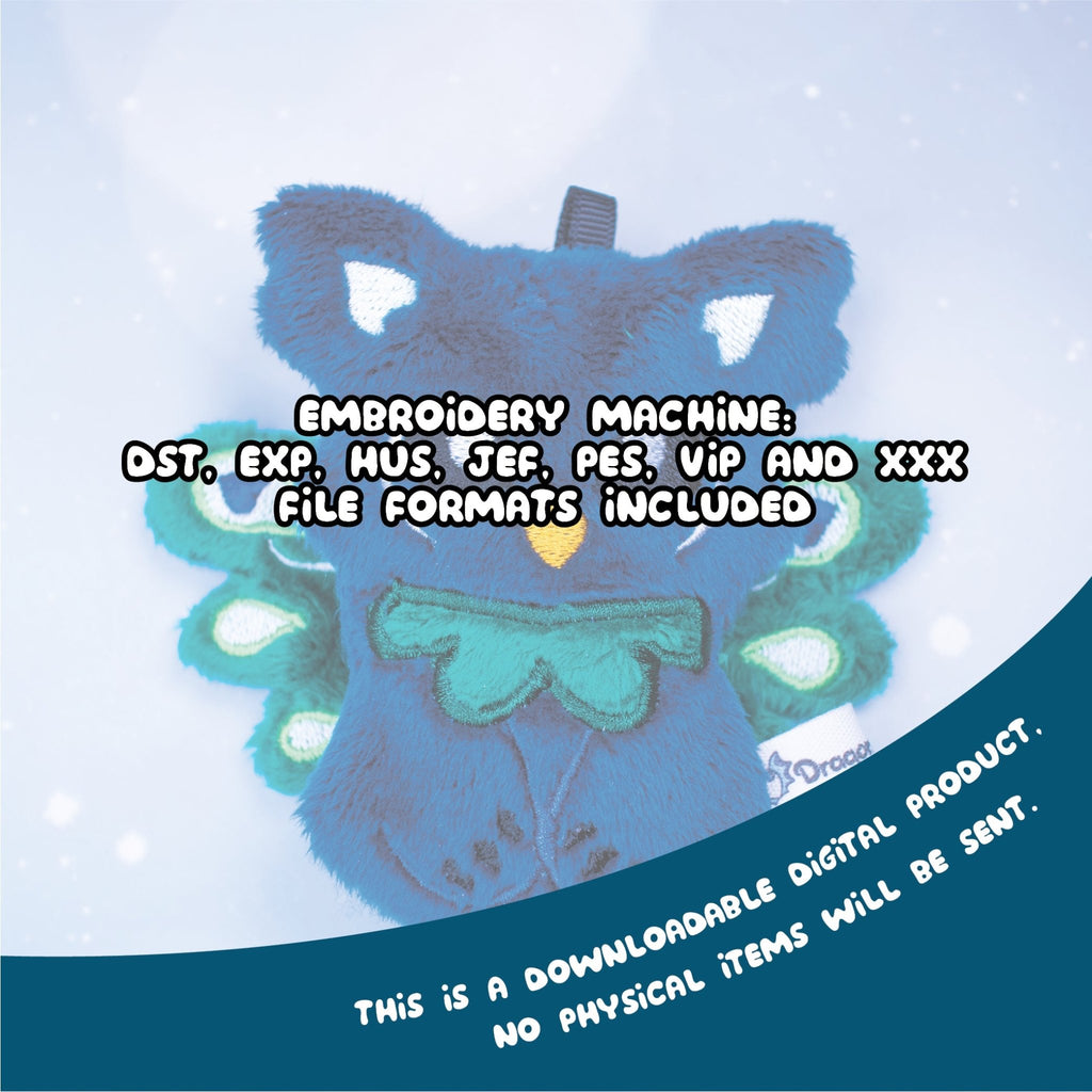 ITH Peacock Griffin Charm Plushie Pattern - Dragons' Garden - Pattern 4x4