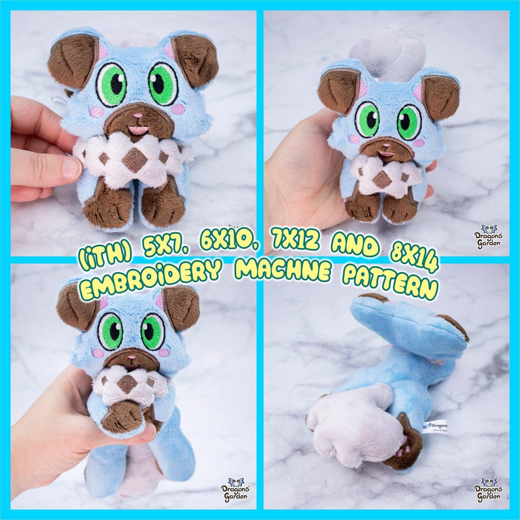 ITH Rockruff Pokemon Plushie Pattern - Dragons' Garden - Pattern 5x7