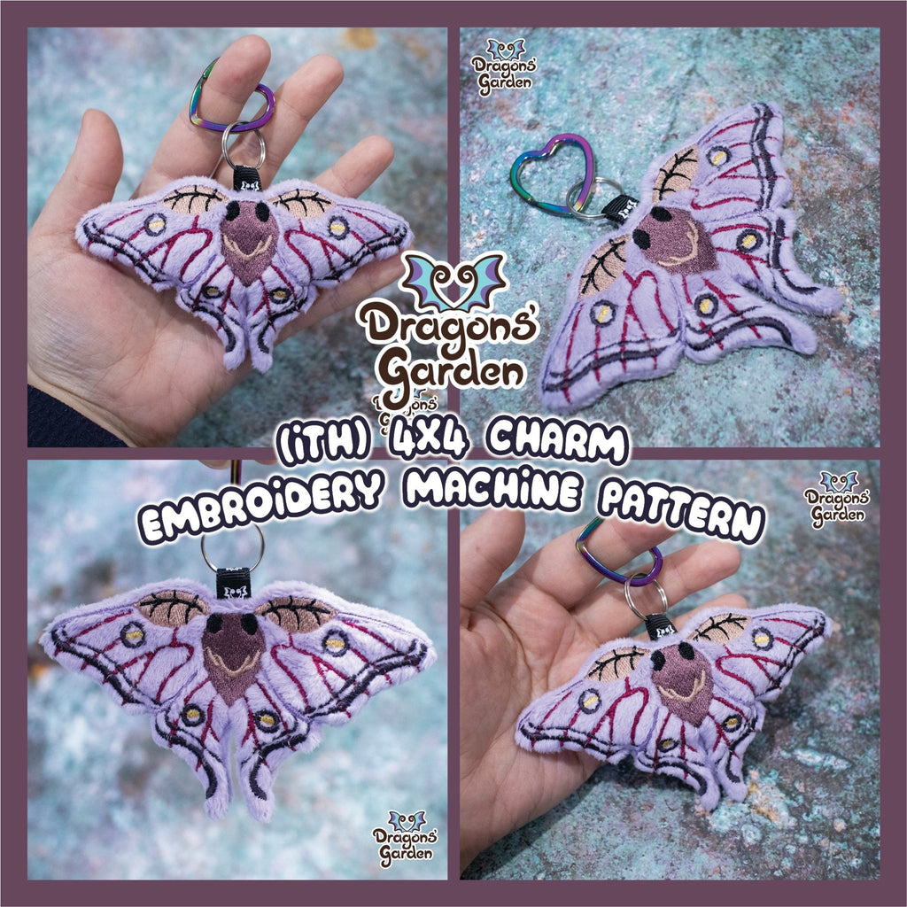 ITH Spanish Moon Moth Charm - Dragons' Garden - Pattern *Patreon