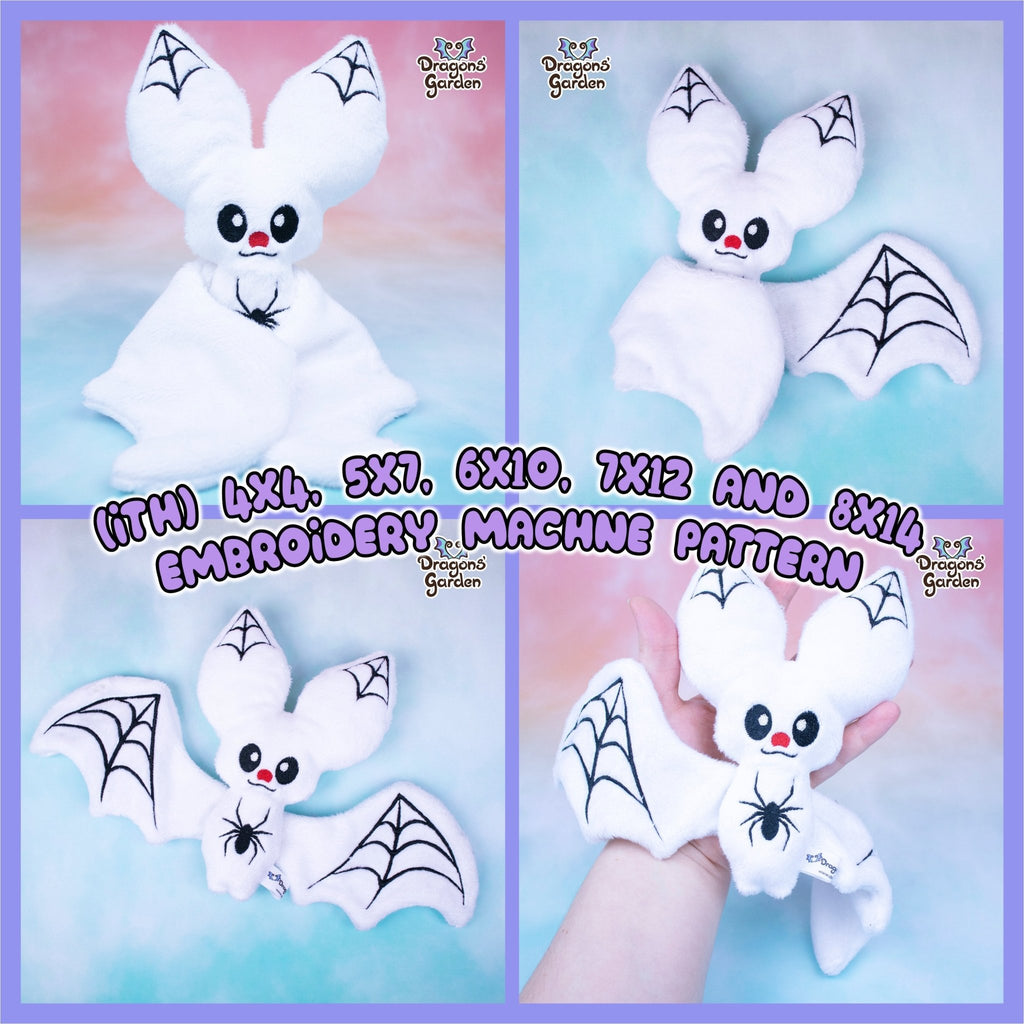 ITH Spider Bat Plushie Embroidery Pattern - Dragons' Garden - Pattern 4x4