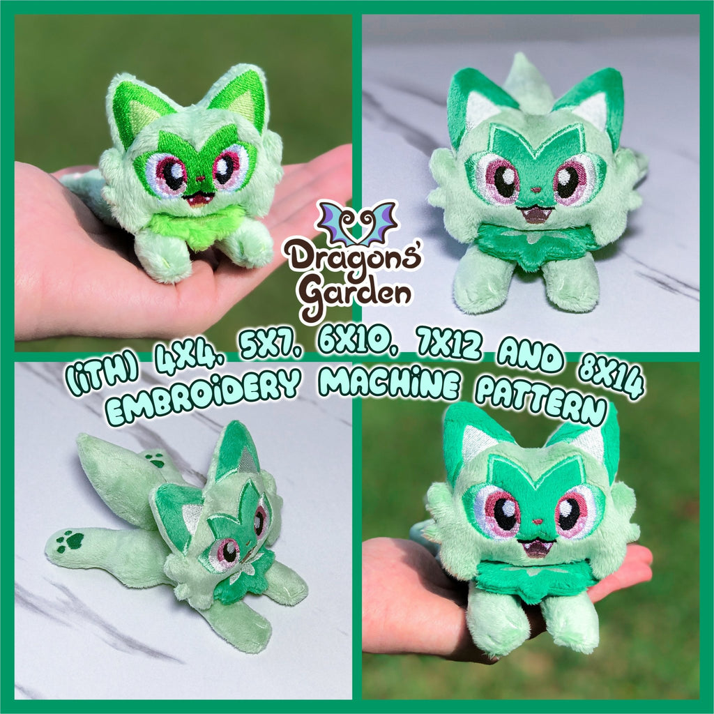 ITH Springatito Pokemon Plushie Pattern - Dragons' Garden - Pattern 4x4