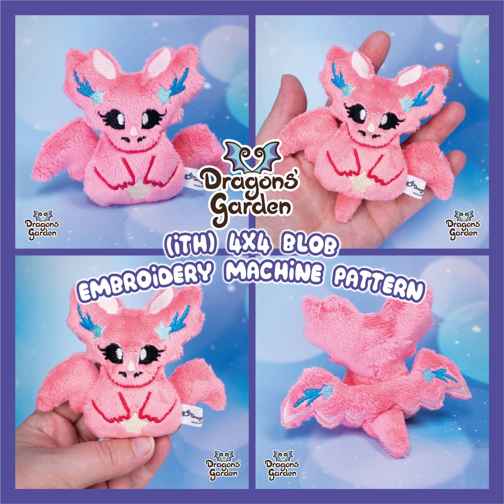 ITH Star Dragoness Blob Plushie Pattern - Dragons' Garden - Pattern 4x4