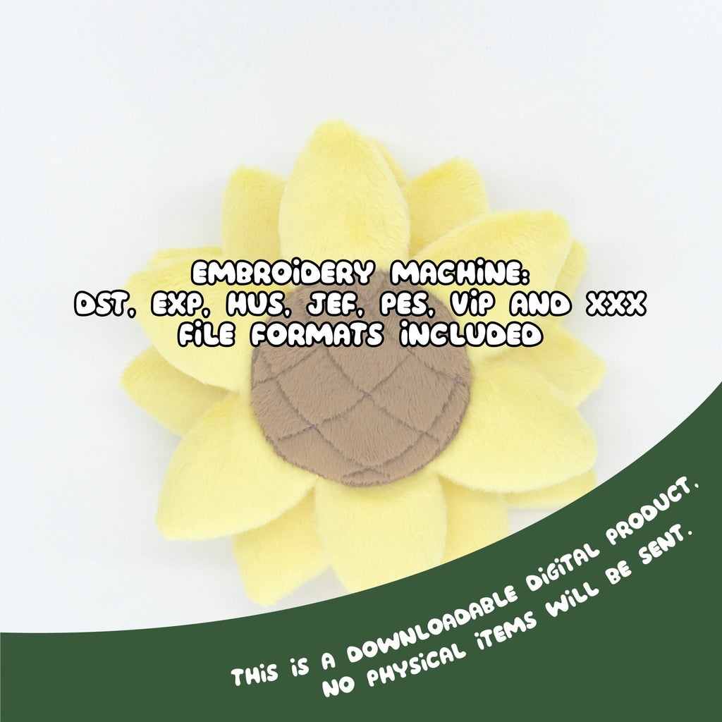 ITH Sunflower Plush Flower Pattern - Dragons' Garden - Pattern 4x4