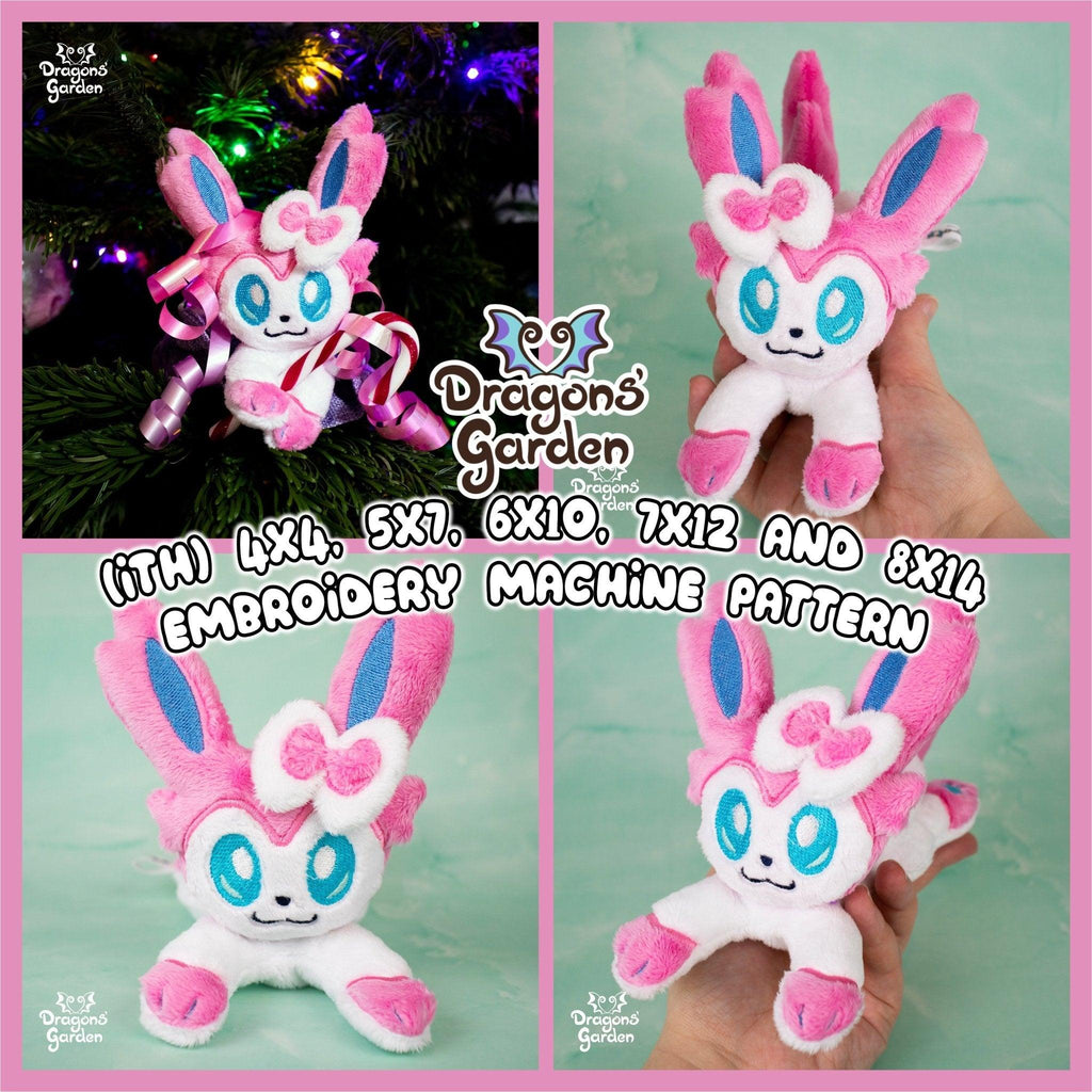 ITH Sylveon Plush Embroidery Pattern Eeveelutions - Dragons' Garden - Pattern 4x4