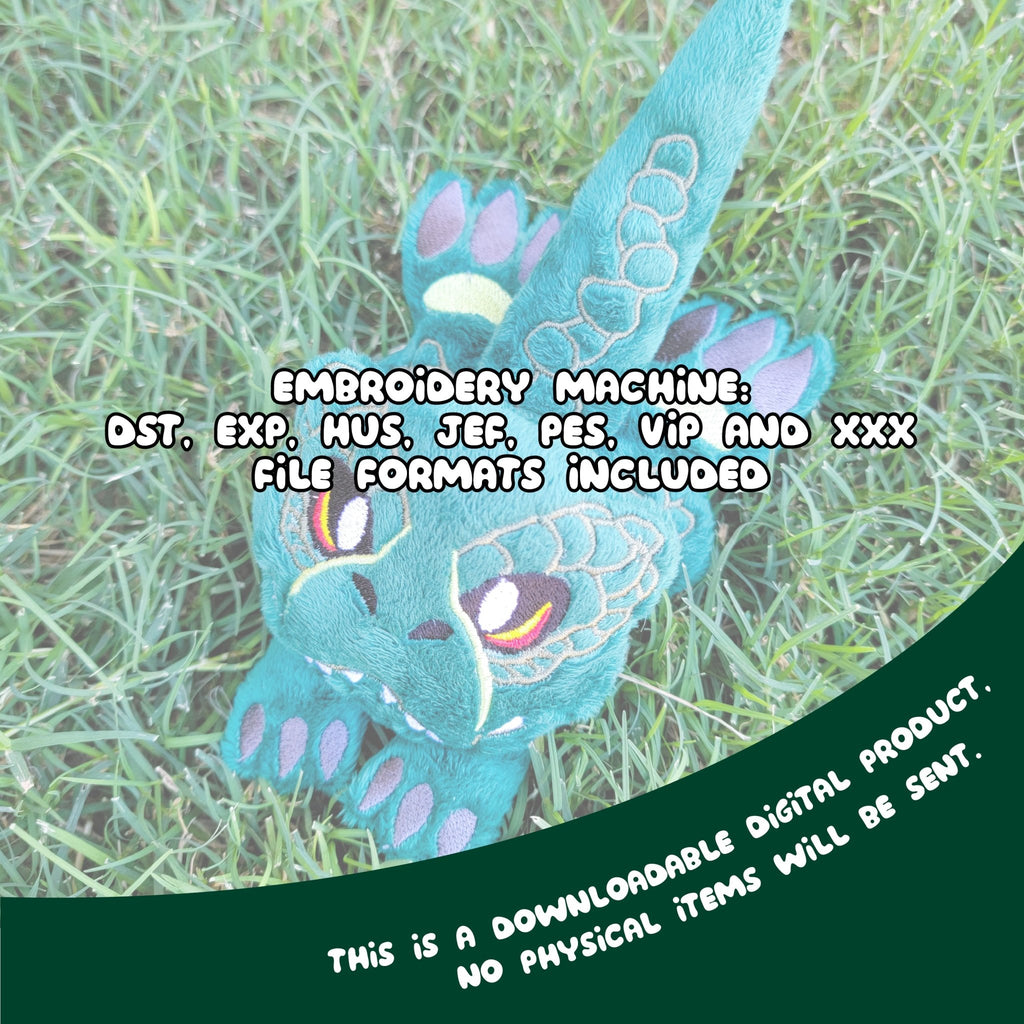 ITH T Rex Dinosaur Plush Embroidery Pattern - Dragons' Garden - Pattern 4x4
