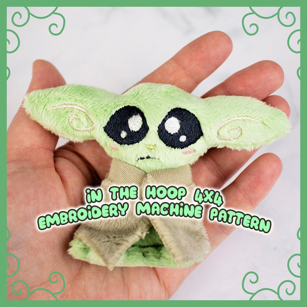 ITH Tiny Green Alien Plushie Embroidery Pattern - Dragons' Garden - Pattern 4x4