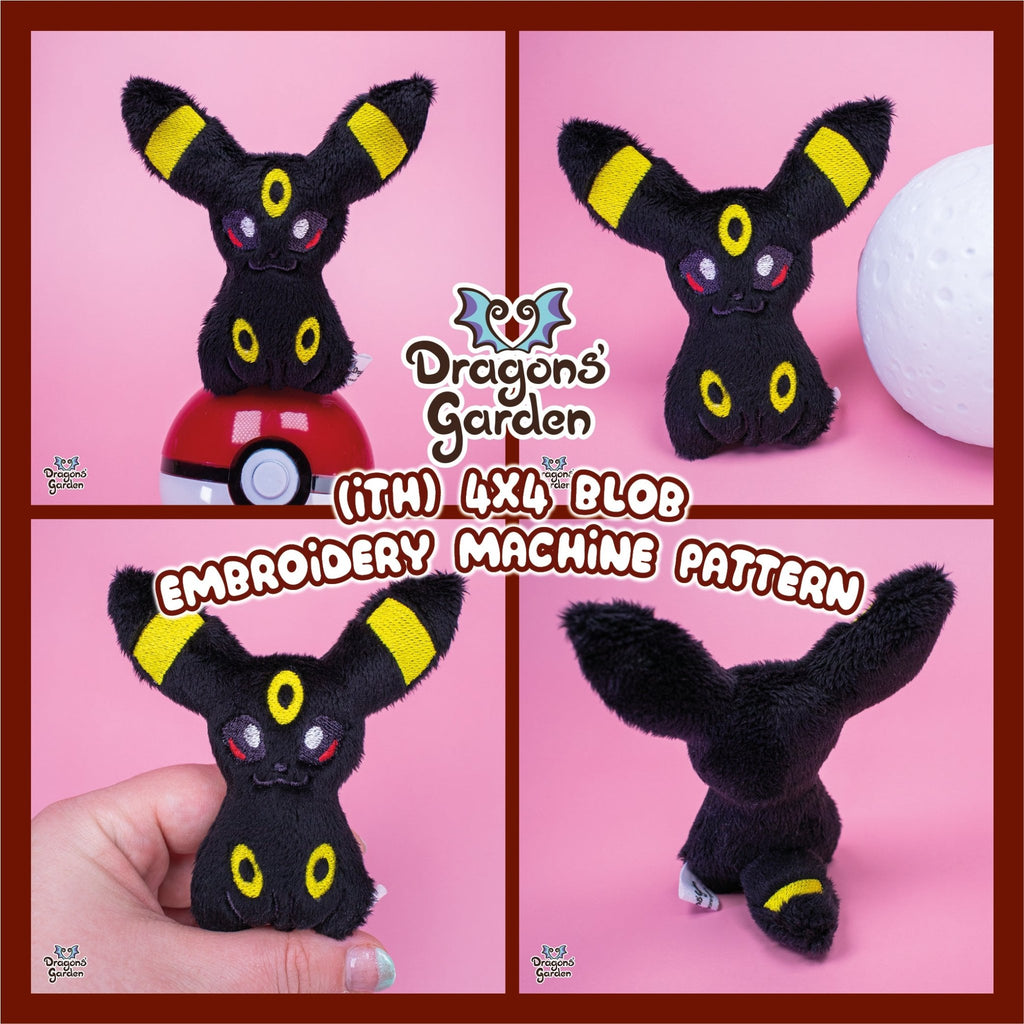 ITH Umbreon Blob Plushie Pattern - Dragons' Garden - Pattern 4x4