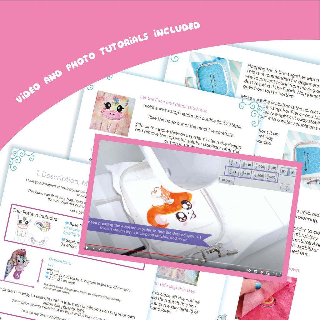 ITH Unicorn Charm Pattern - Dragons' Garden - Pattern 4x4