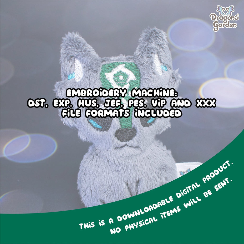 ITH Wolf Link Blob Plushie Pattern - Dragons' Garden - Pattern 4x4