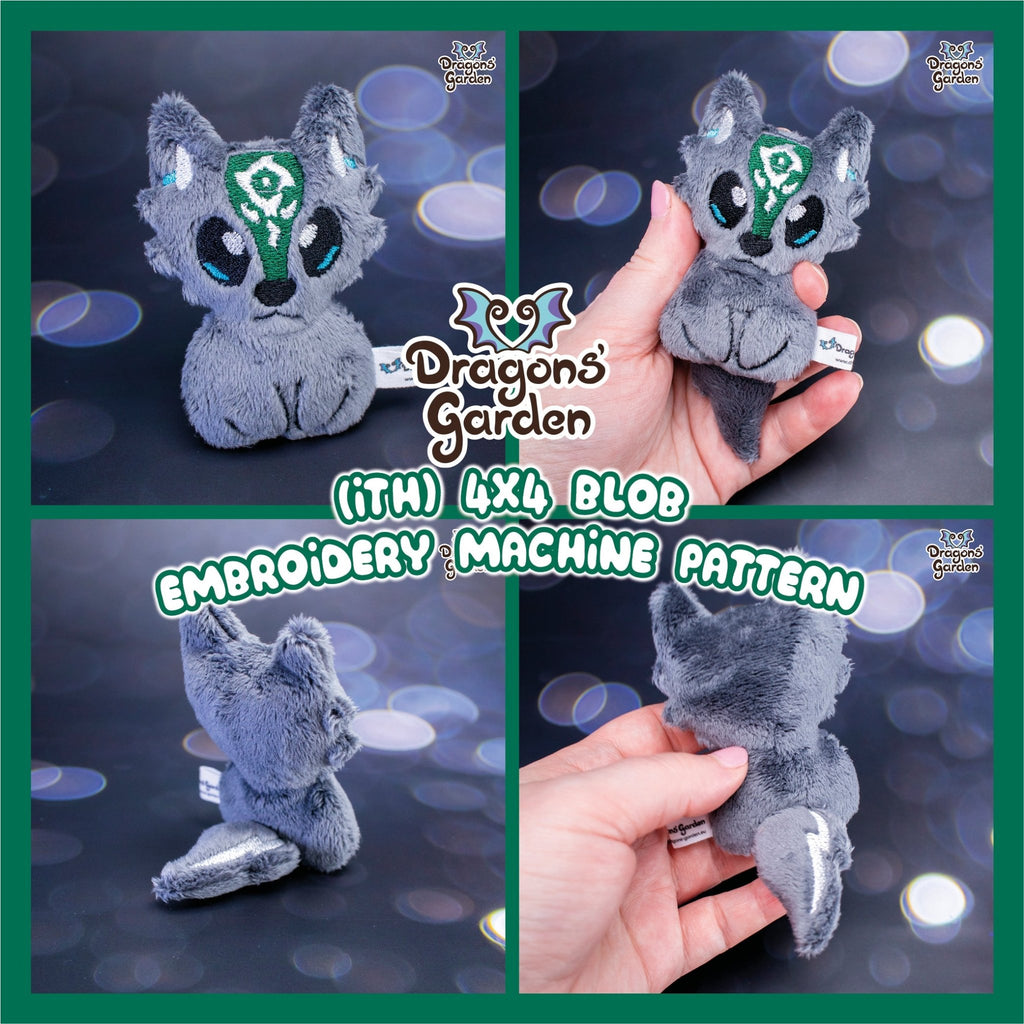 ITH Wolf Link Blob Plushie Pattern - Dragons' Garden - Pattern 4x4