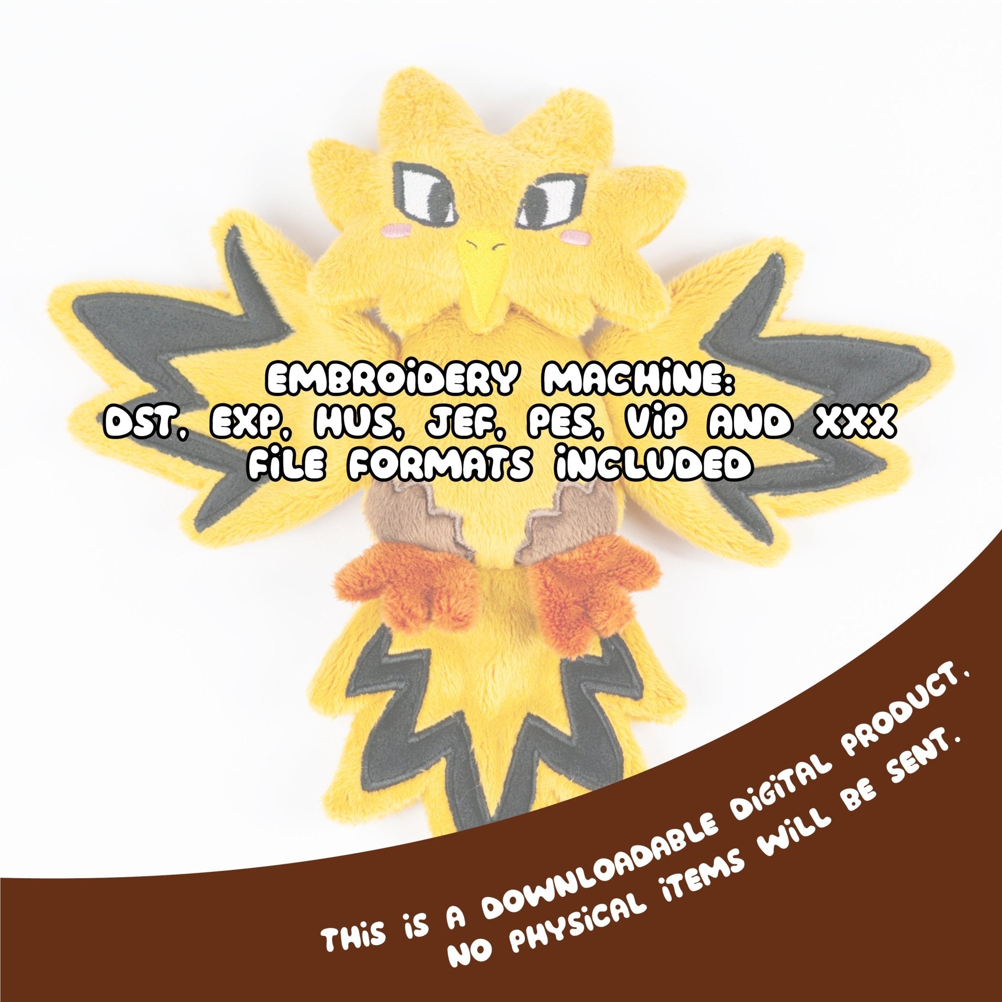 ITH Zapdos Pokemon Plushie Pattern - Dragons' Garden