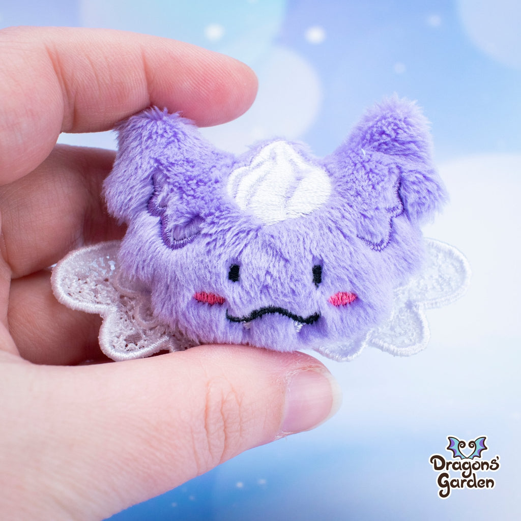 Jeff Lace Dragon Brooch / Clip - Dragons' Garden - Lilac - Plushie *Limited Edition