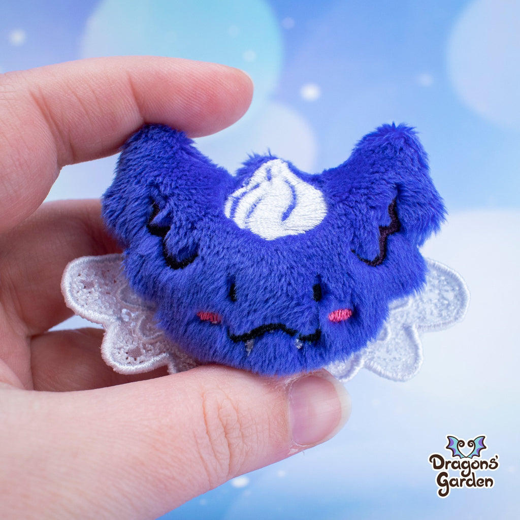 Jeff Lace Dragon Brooch / Clip - Dragons' Garden - Iris Blue - Plushie *Limited Edition