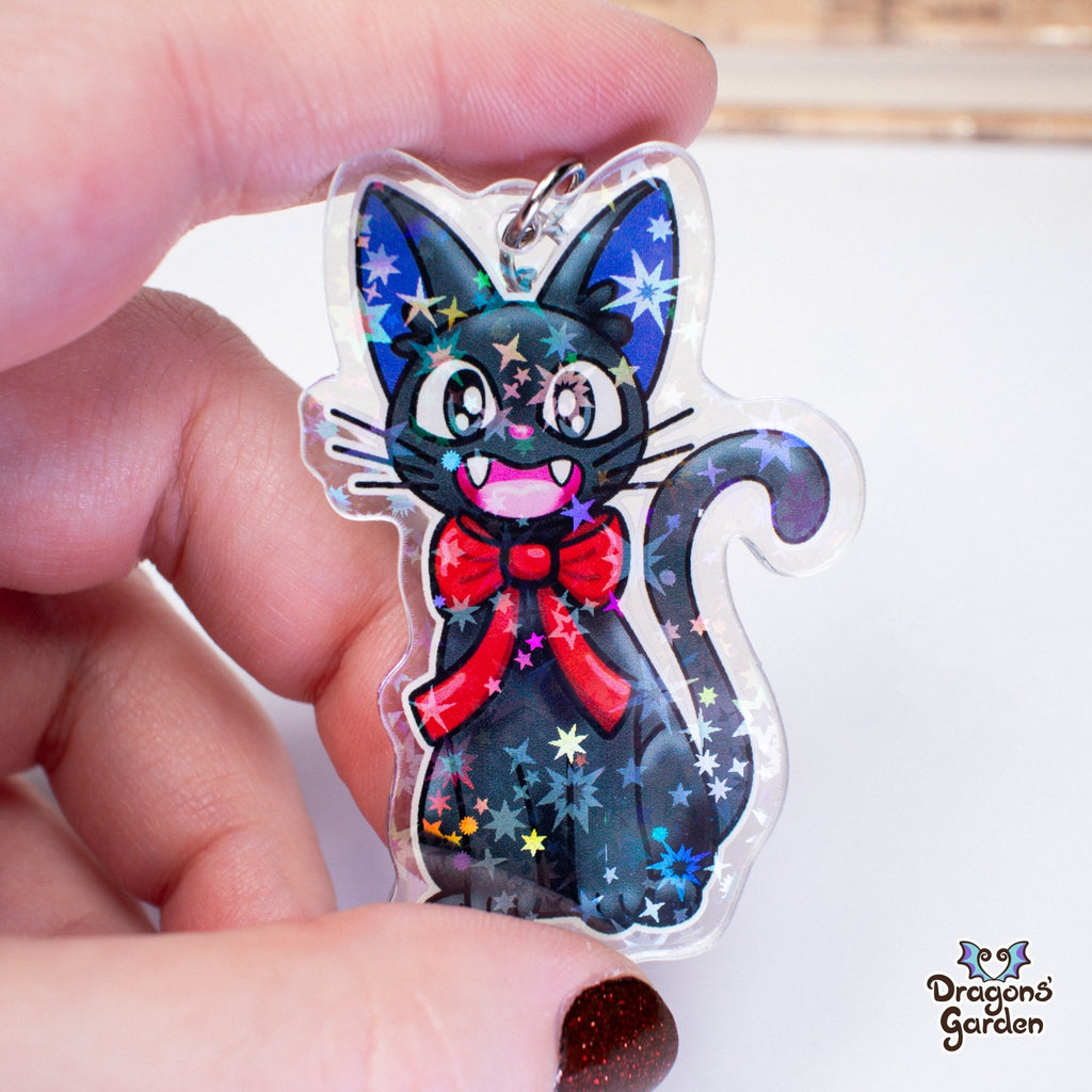 Jiji the Cat | Holographic Acrylic Keychain - Dragons' Garden - Keychain Keychain