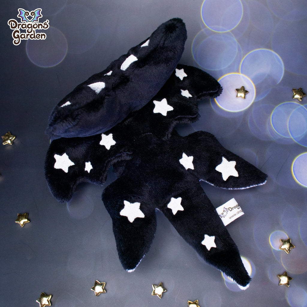 Limited Edition | Black Star Jumbo Dragon Plushie (Glow in the Dark) - Dragons' Garden - Plushie Dragons