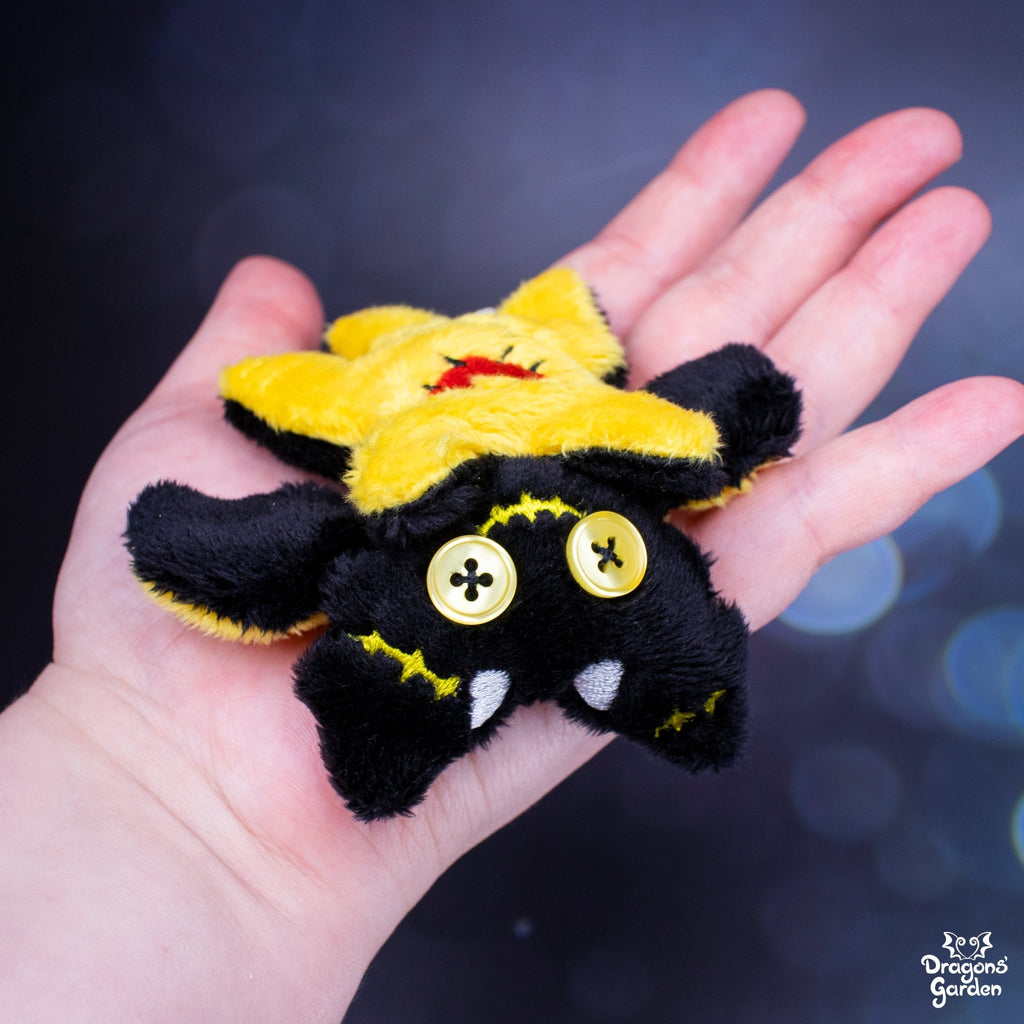 Limited Edition | Colourful Voodoo Doll Halloween Micro Dragon Plushie - Dragons' Garden - Yellow - Plushie