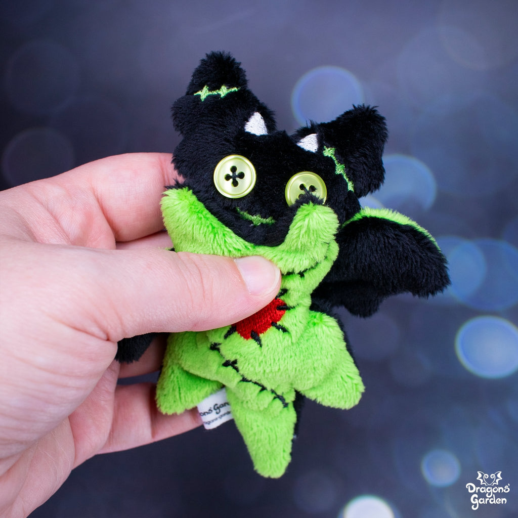 Limited Edition | Colourful Voodoo Doll Halloween Micro Dragon Plushie - Dragons' Garden - Green - Plushie