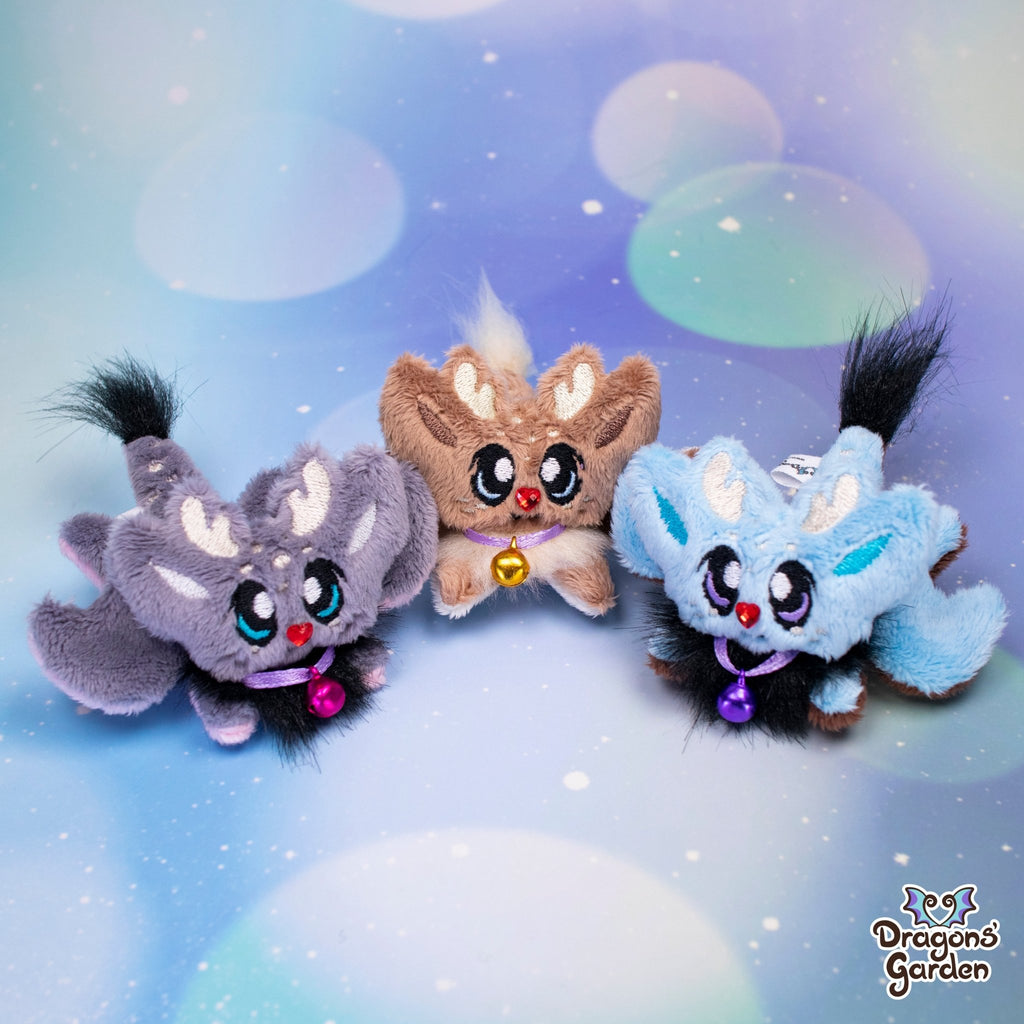 Limited Edition | Fawn Micro Dragon Plushie - Dragons' Garden - Blue and Brown (Fluffy) - Plushie