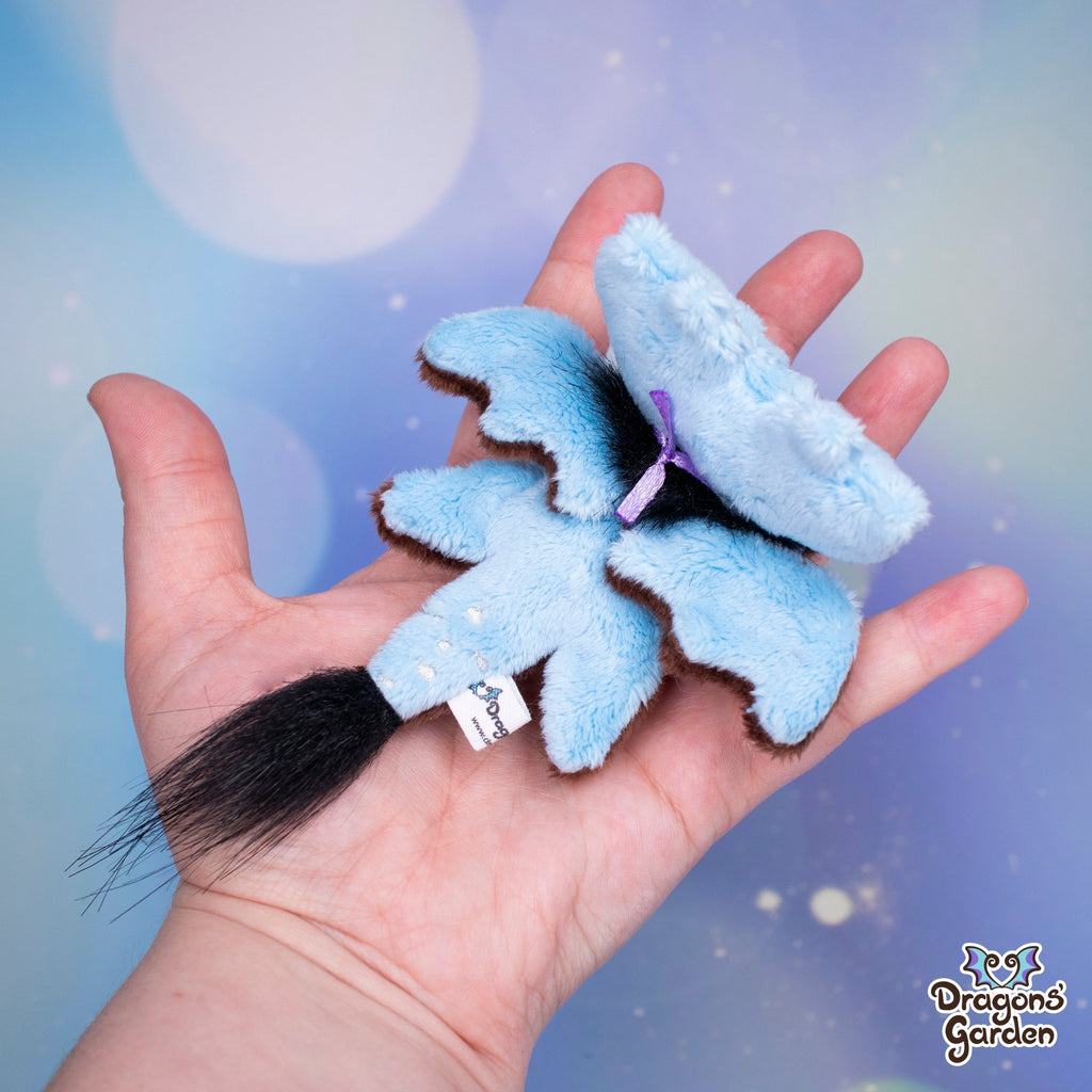 Limited Edition | Fawn Micro Dragon Plushie - Dragons' Garden - Blue and Brown (Fluffy) - Plushie