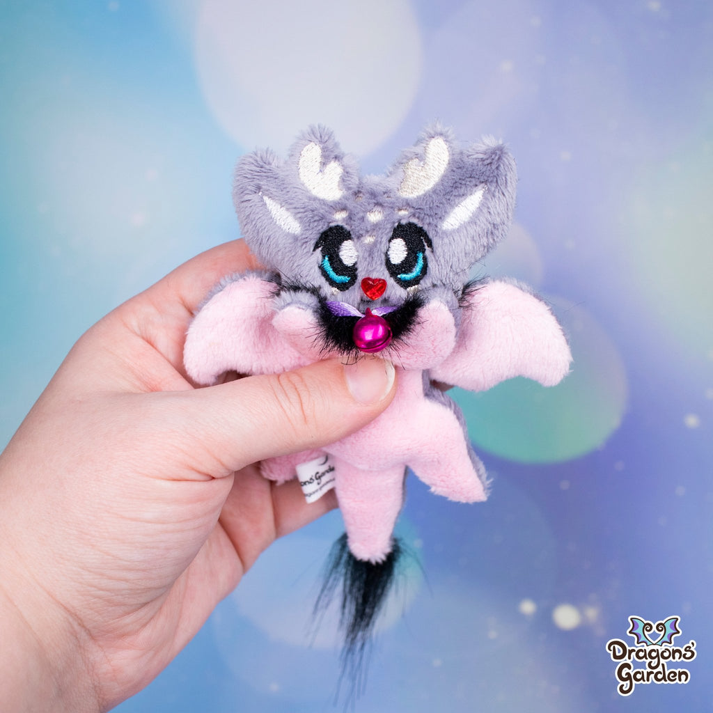 Limited Edition | Fawn Micro Dragon Plushie - Dragons' Garden - Gray and Pink (Fluffy) - Plushie