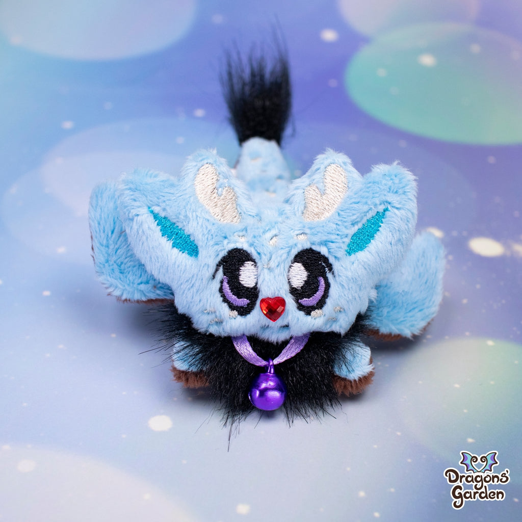 Limited Edition | Fawn Micro Dragon Plushie - Dragons' Garden - Blue and Brown (Fluffy) - Plushie