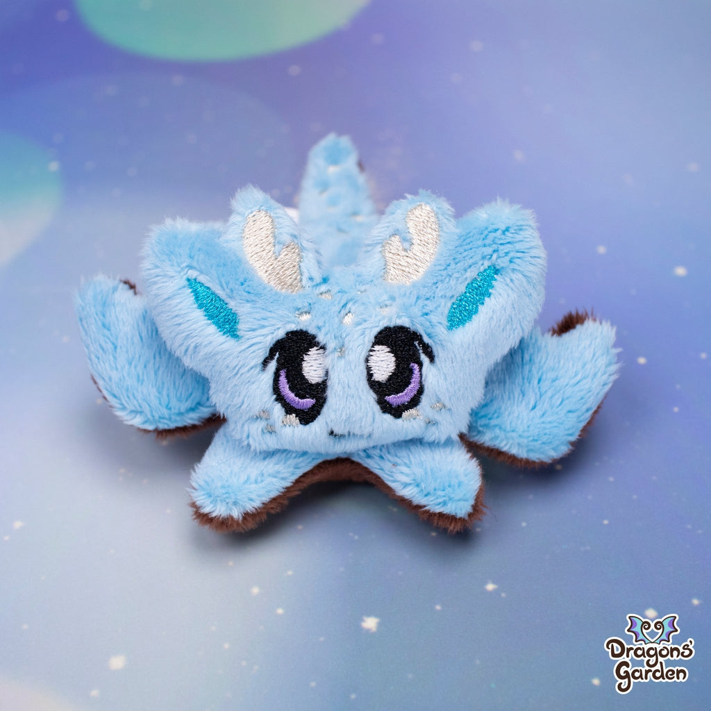 Limited Edition | Fawn Micro Dragon Plushie - Dragons' Garden - Blue and Brown (Plain) - Plushie