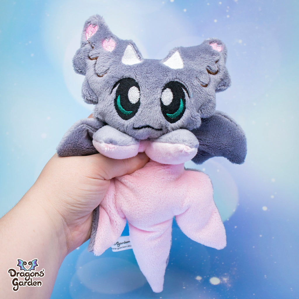 Handmade Dragon Plushie - Gray Sakura Dragon Toy