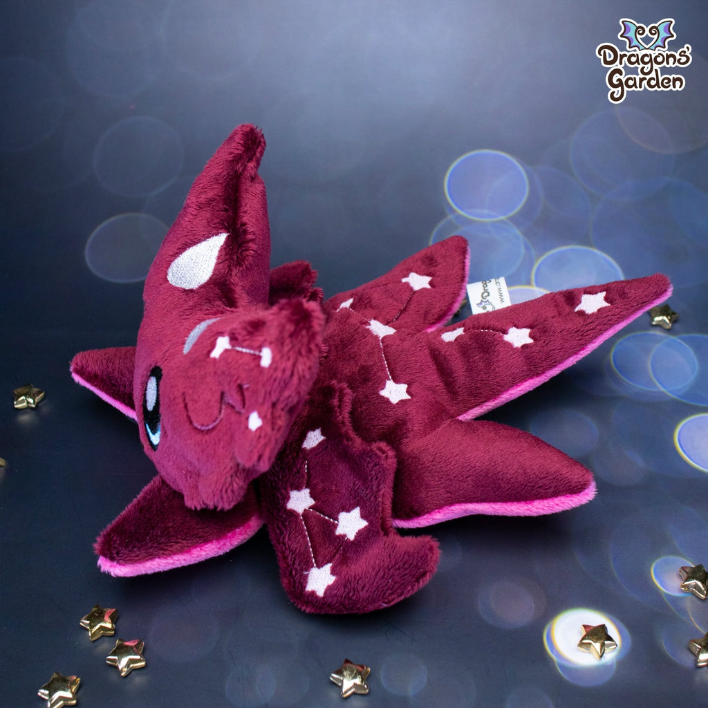 Limited Edition | Maroon Constellation Jumbo Dragon Plushie (Glow in the Dark) - Dragons' Garden - Plushie Dragons