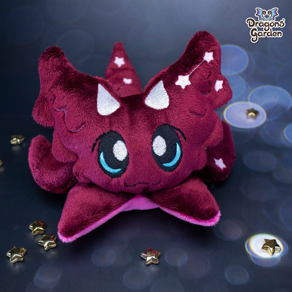 Limited Edition | Maroon Constellation Jumbo Dragon Plushie (Glow in the Dark) - Dragons' Garden - Plushie Dragons