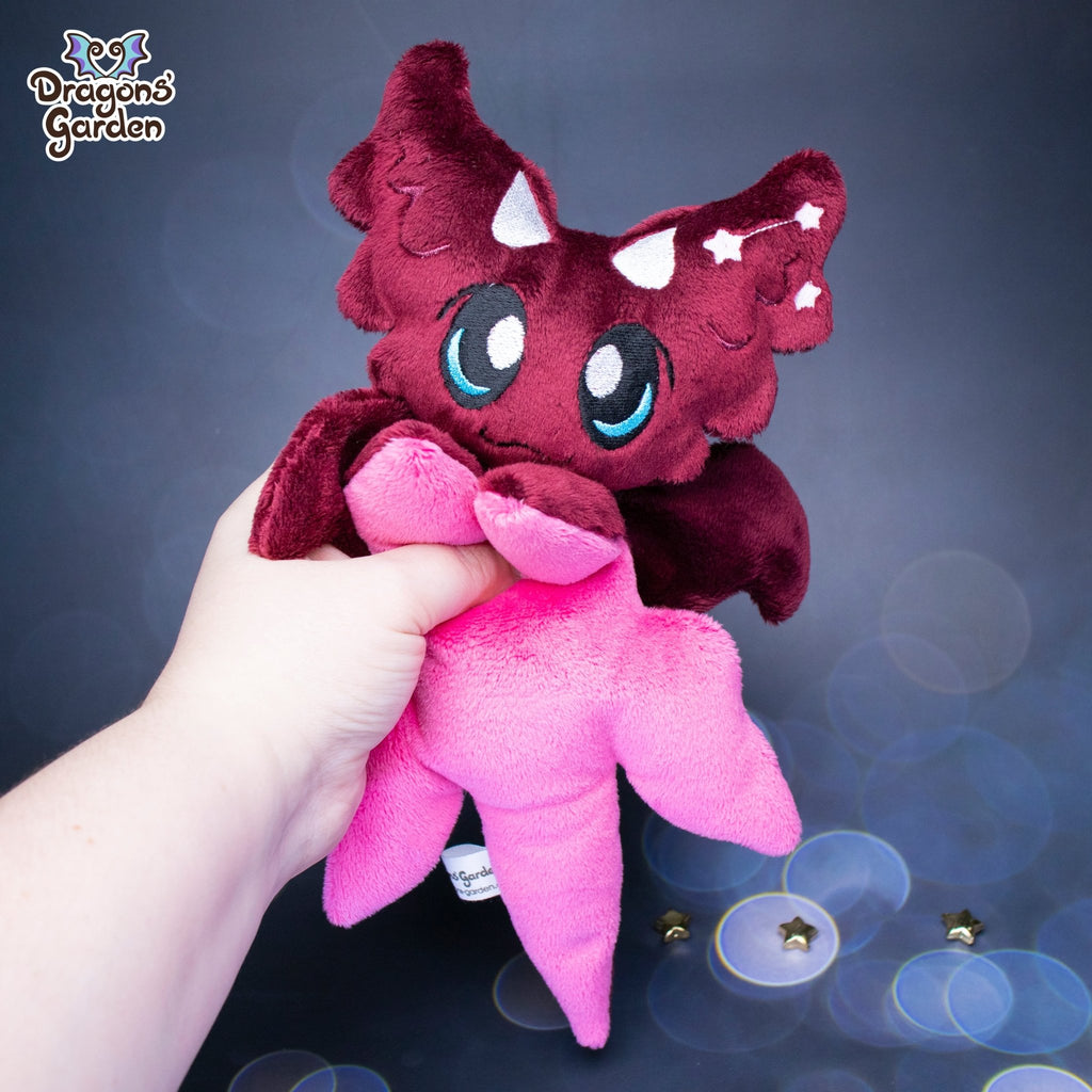 Limited Edition | Maroon Constellation Jumbo Dragon Plushie (Glow in the Dark) - Dragons' Garden - Plushie Dragons