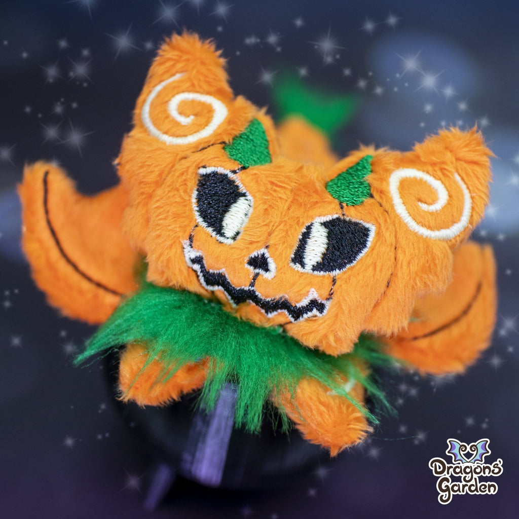 Limited Edition | Pumpkin Halloween Micro Dragon Plushie - Dragons' Garden - Plushie