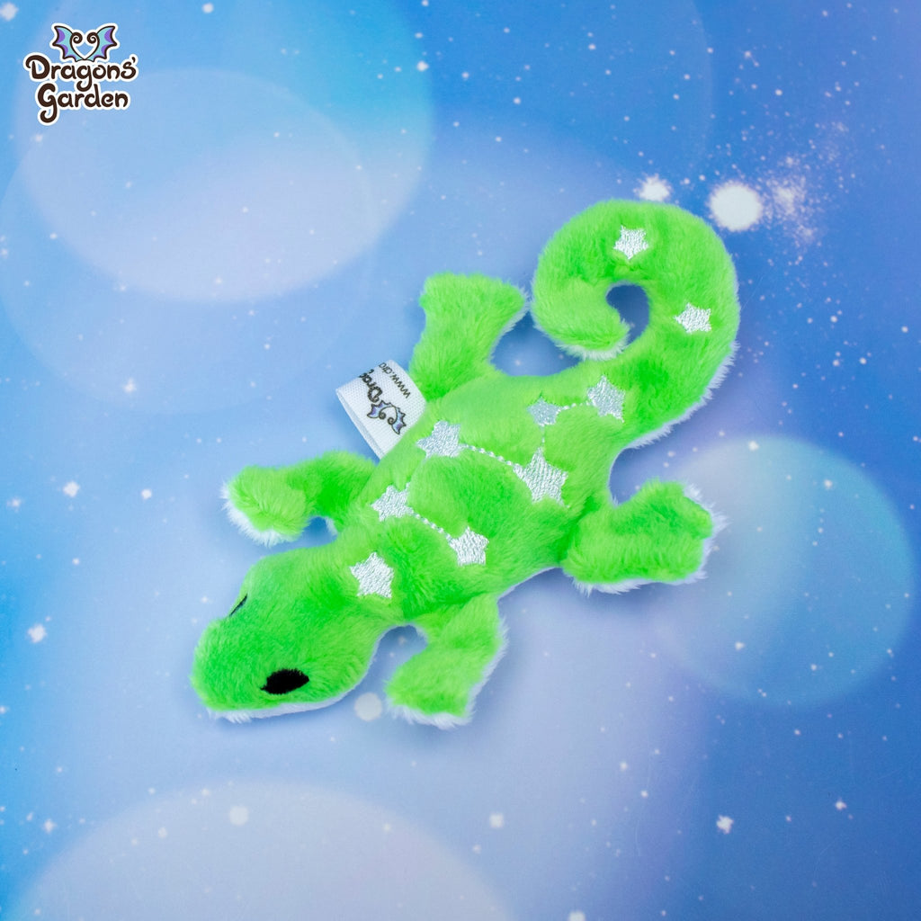 MAGNETIC Green Constellation Gecko Plushie - Dragons' Garden - White - Plushie Original Creation