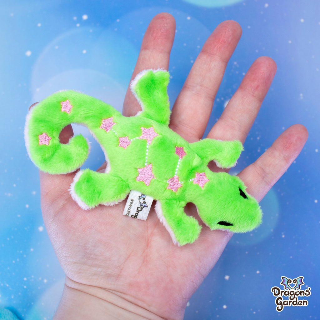 MAGNETIC Green Constellation Gecko Plushie - Dragons' Garden - Pink - Plushie Original Creation