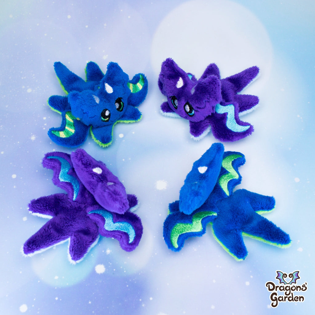 MAGNETIC Micro Dragon Plushie - Dragons' Garden - (Male) Blue / Multicolor Green - Dragons