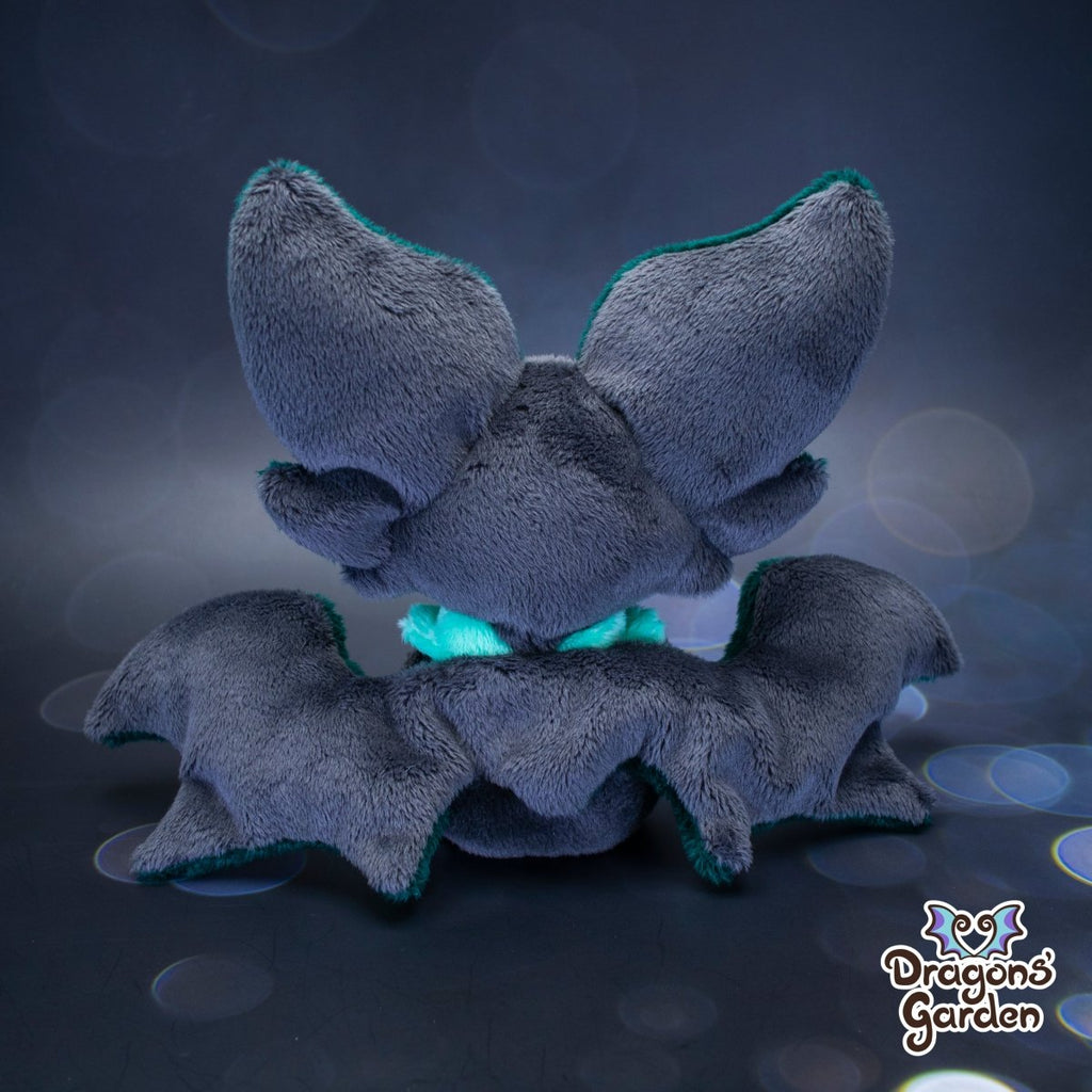 Medium Emerald and Mint Sitting Bat Plushie - Dragons' Garden - Plushie *New