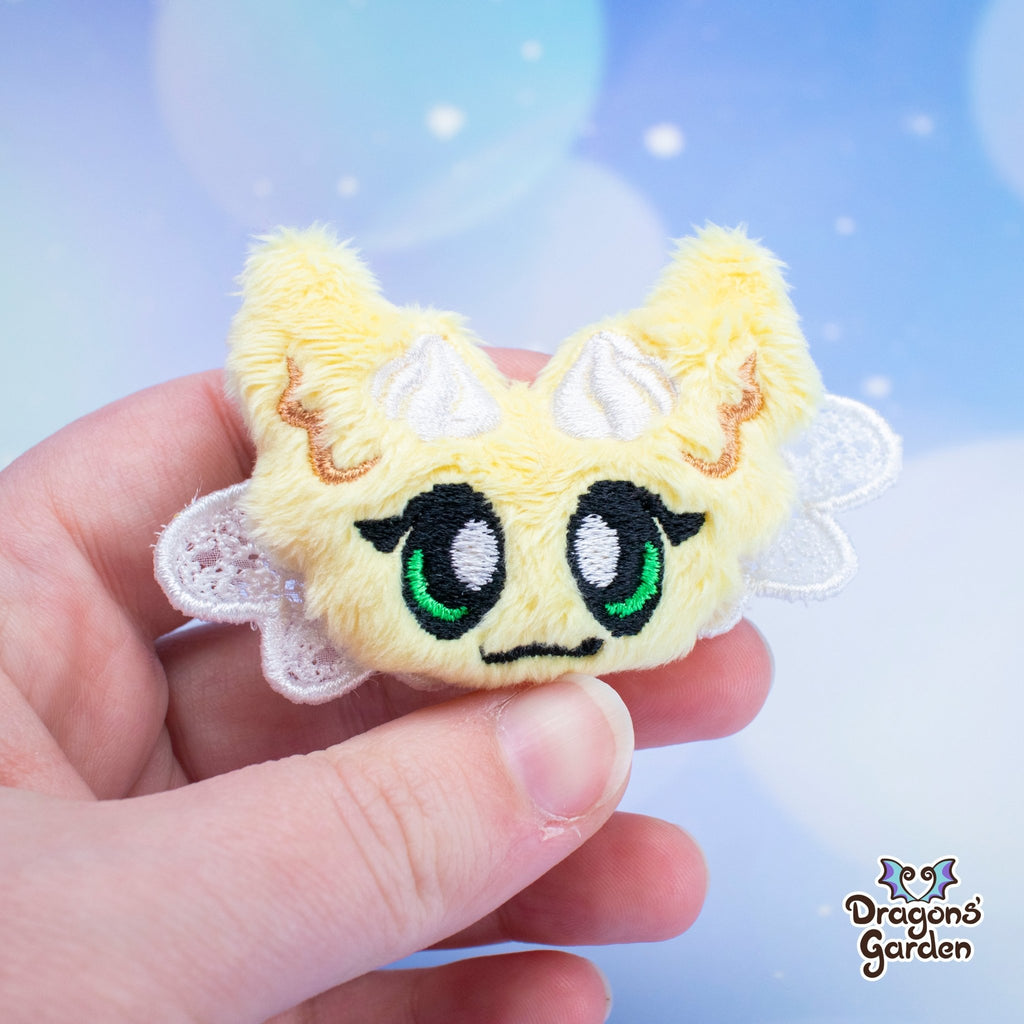 Olivia Lace Dragon Brooch / Clip - Dragons' Garden - Yellow - Plushie *Limited Edition