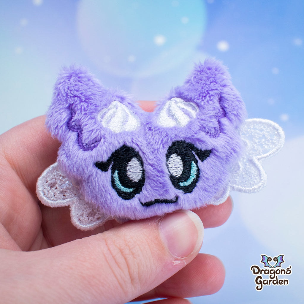 Olivia Lace Dragon Brooch / Clip - Dragons' Garden - Lilac - Plushie *Limited Edition
