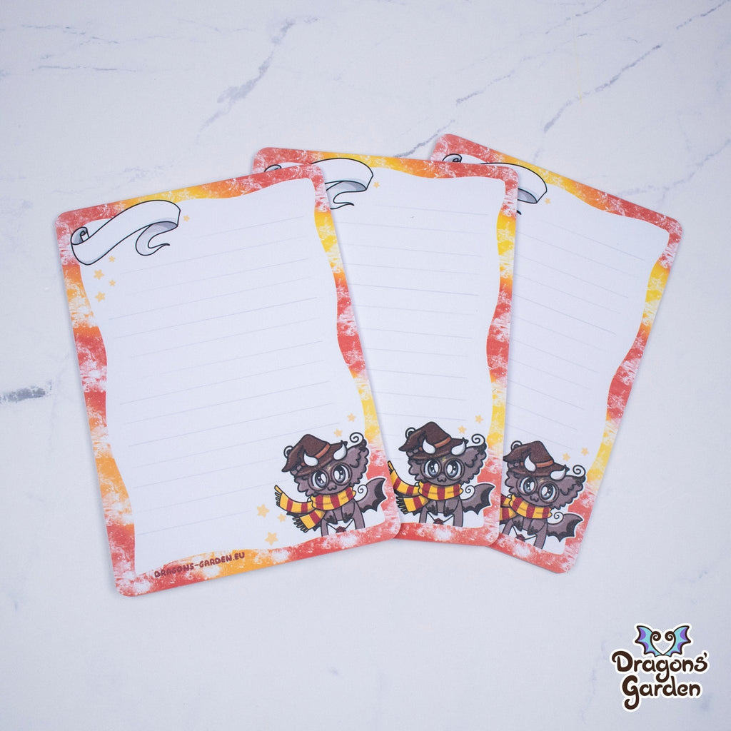 Orange Magical Dragon Notepad | A6 Dragon Notepads - Dragons' Garden - Notebooks & Notepads Notebook