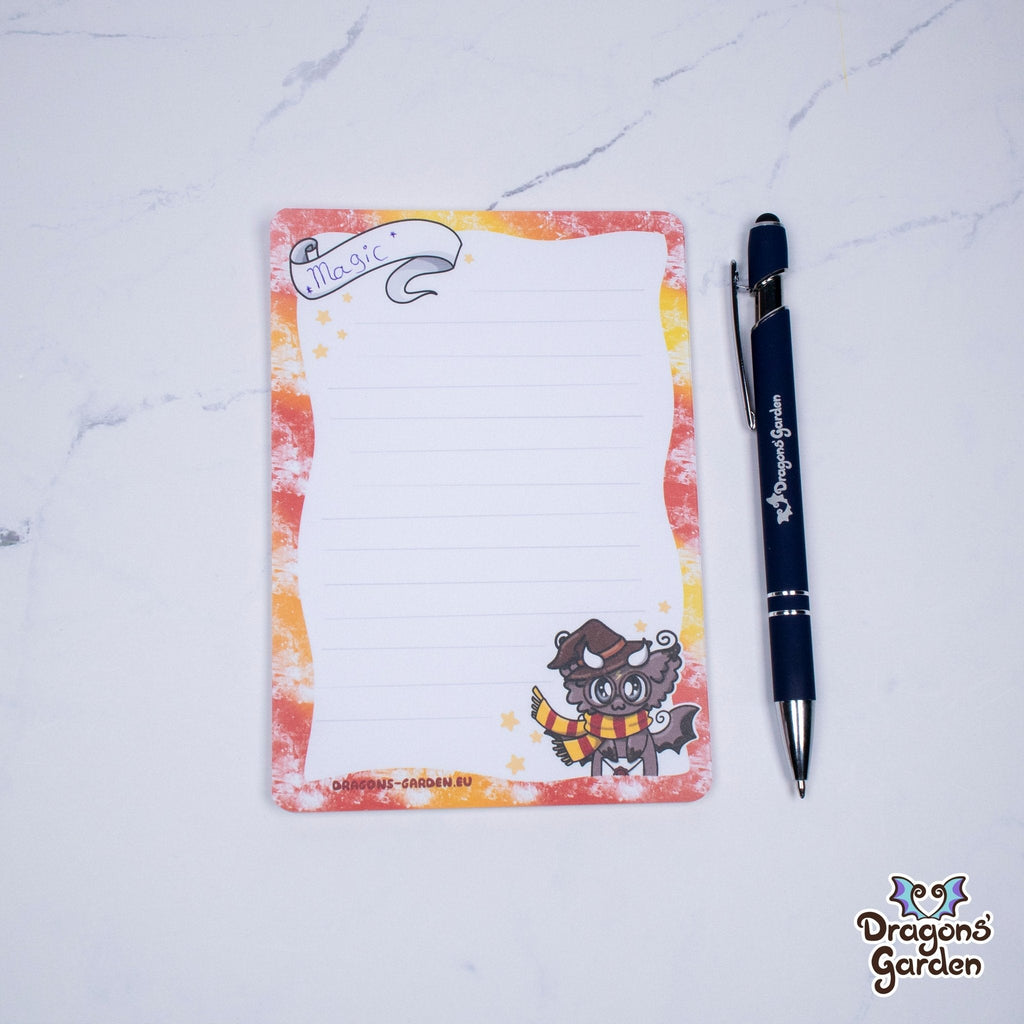 Orange Magical Dragon Notepad | A6 Dragon Notepads - Dragons' Garden - Notebooks & Notepads Notebook