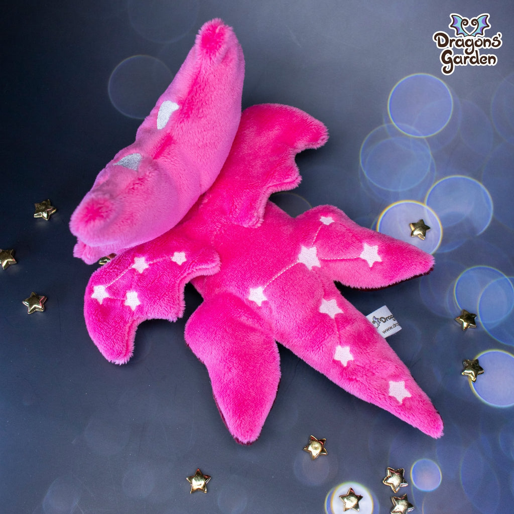 Pink Constellation Jumbo Dragon Plushie (Glow in the Dark) - Dragons' Garden - Plushie Dragons