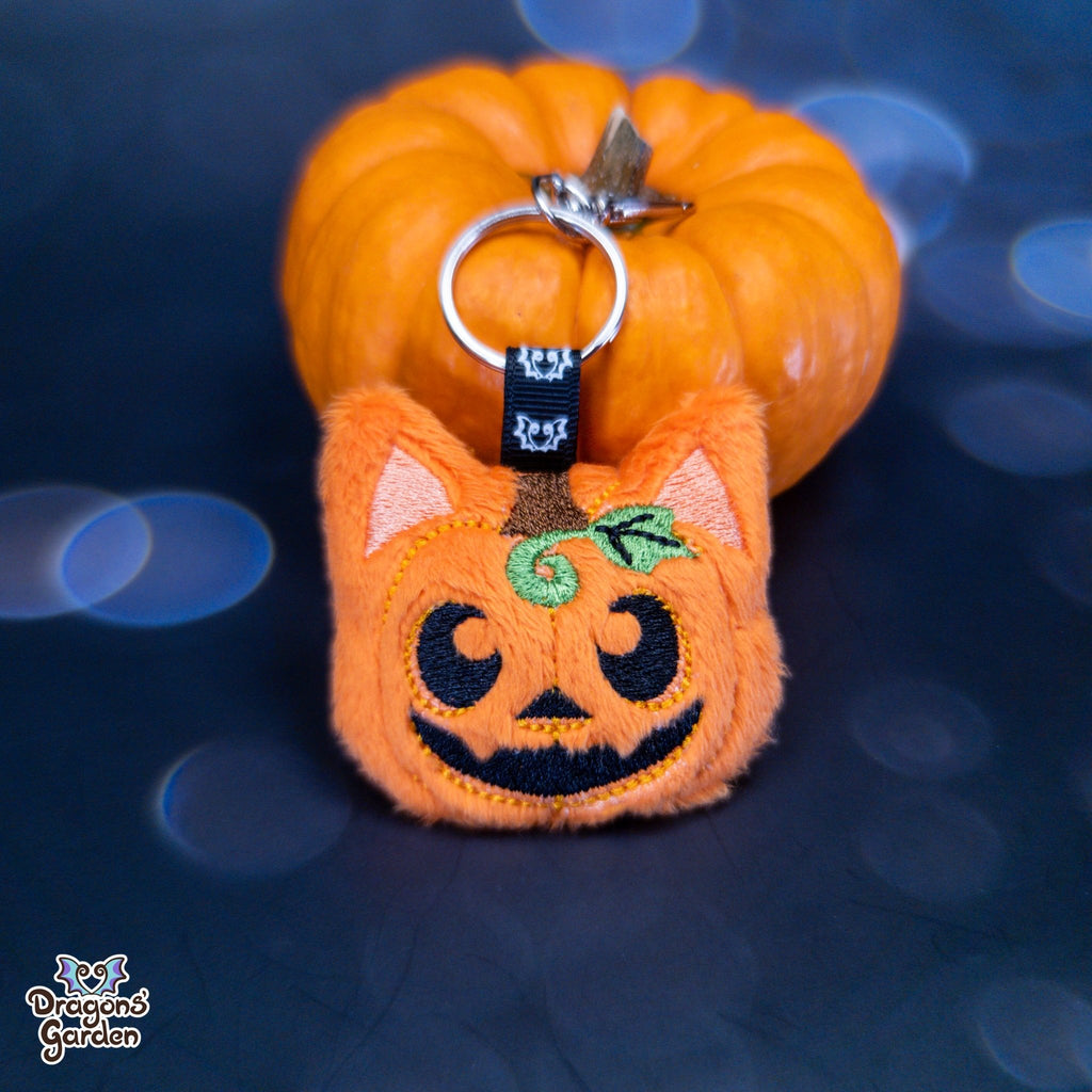 Pumpkin Cat Plush Charm - Dragons' Garden - Charm Keychain