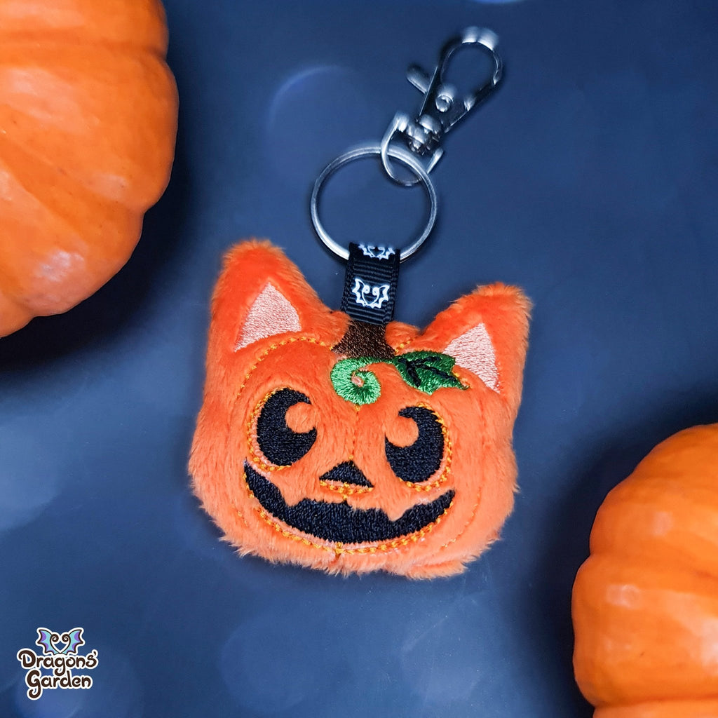 Pumpkin Cat Plush Charm - Dragons' Garden - Charm Keychain